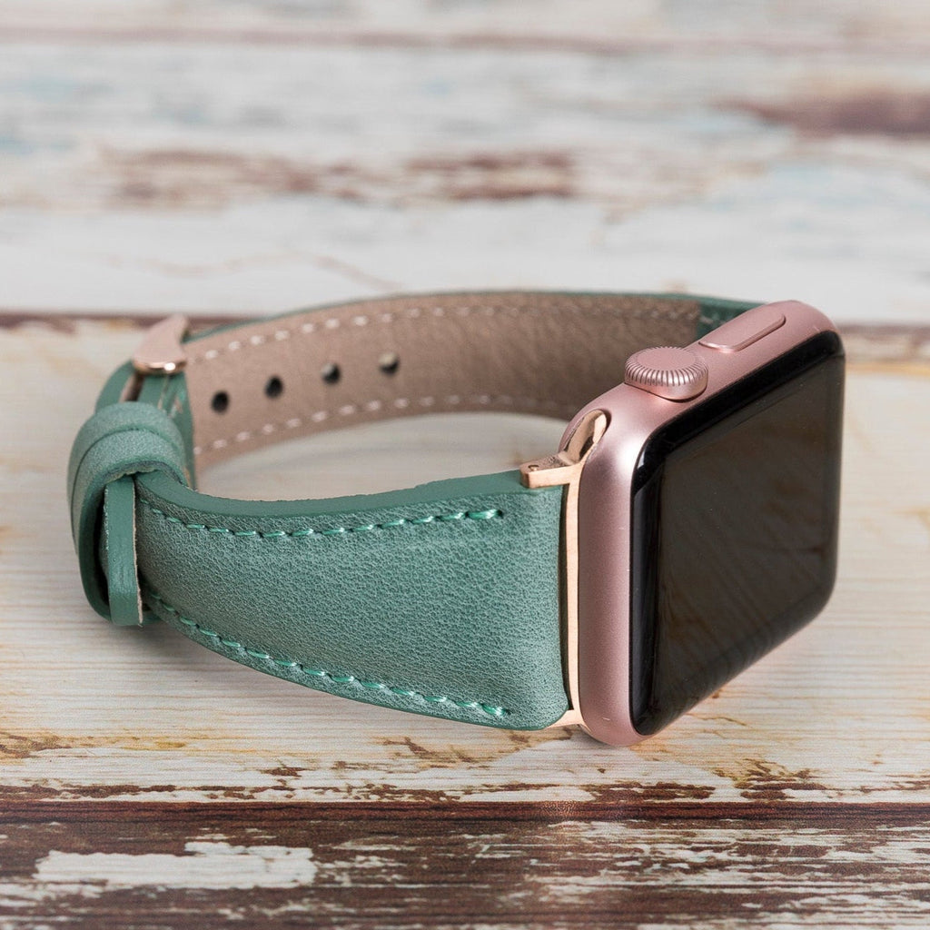 Green Leather Apple Watch Band Series 11/10/9/8/7/6/5/4/ SE / Ultra 1/2/3