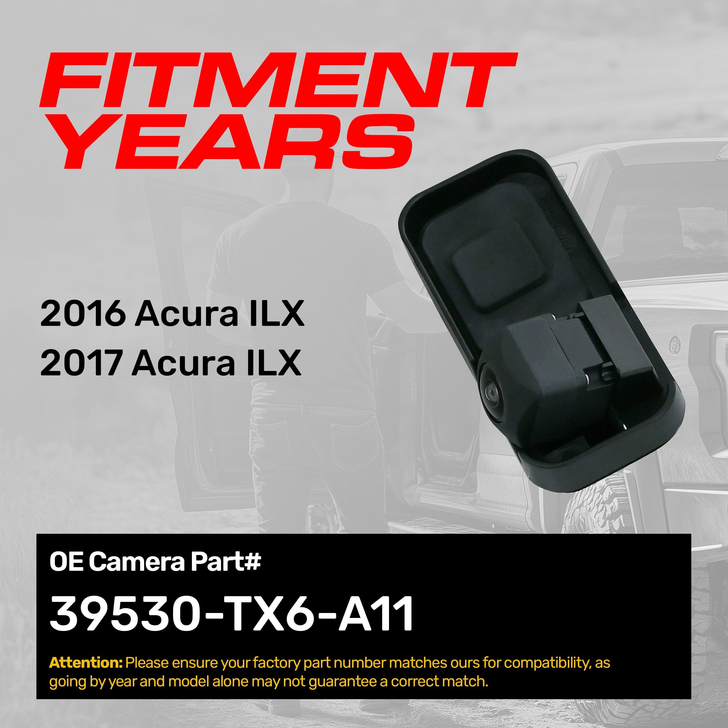 Acura ILX (2016-2017) OEM Replacement Backup Camera OE Part # 39530-TX6-A11