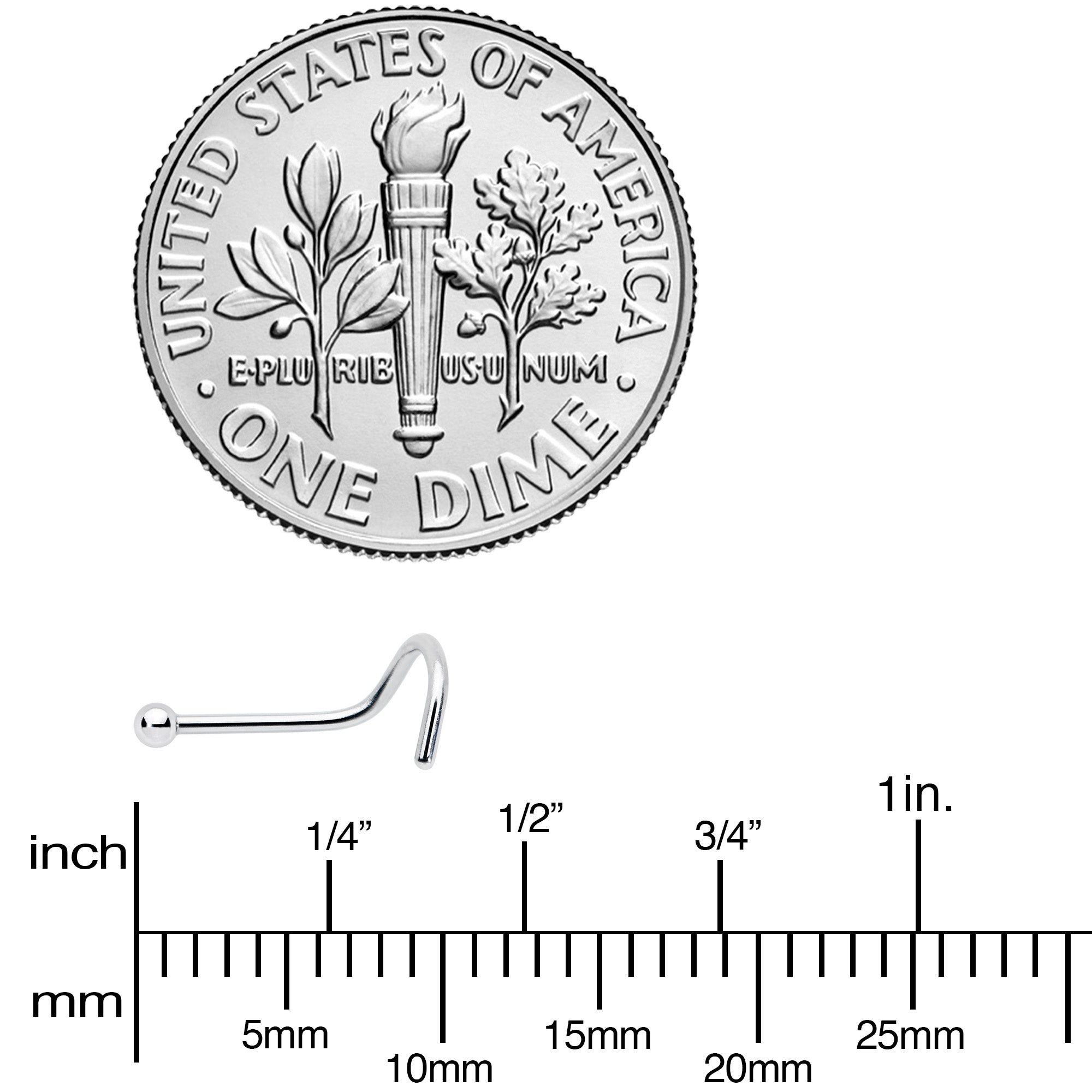 20G Stainless Steel 2mm Ball Nose Screw