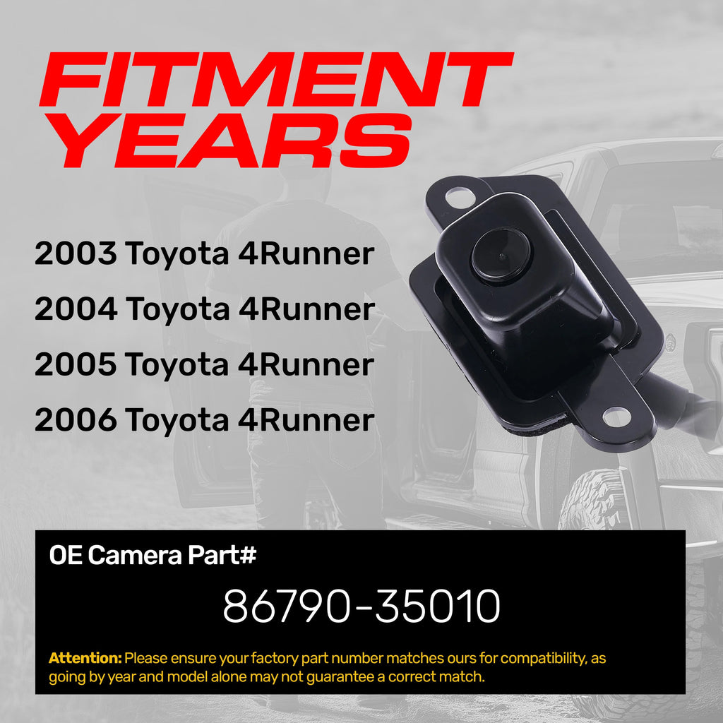 Toyota 4Runner (2003-2006) OEM Replacement Backup Camera OE Part # 86790-35010