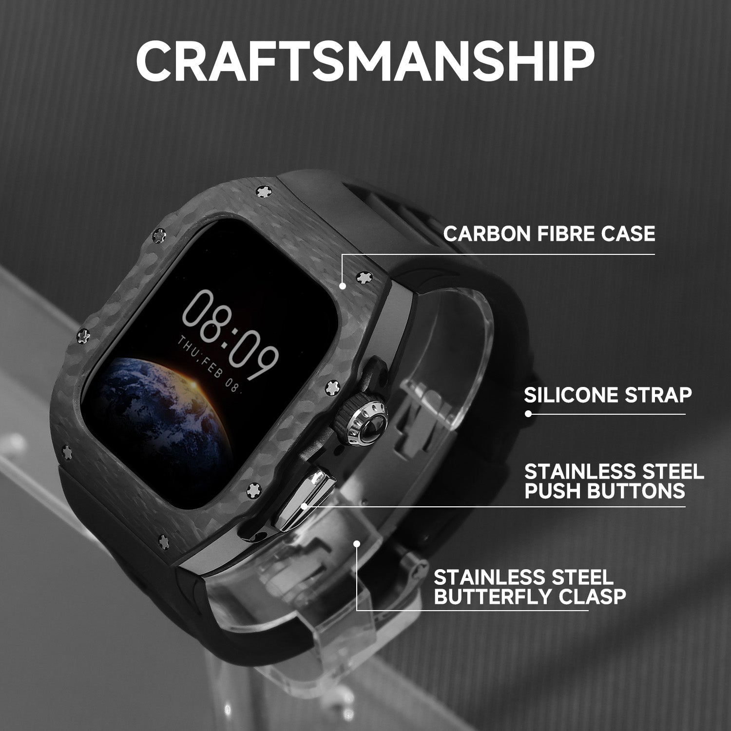 Luxury Mod Kit for Apple Watch 10/11 (42/46mm) - Titanium Edition