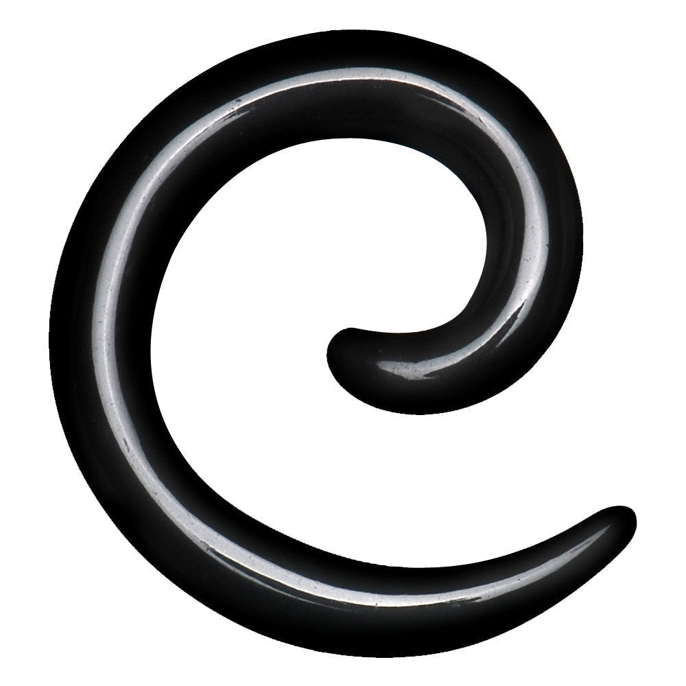 8G Black Acrylic Spiral Taper