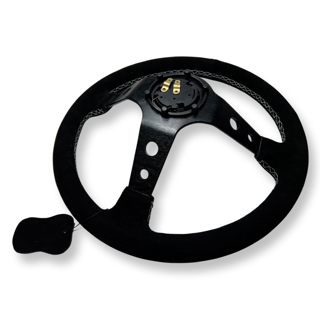 Suede Steering Wheel + Short Hub Adapter Kit For Acura Honda Accord Civic CR-Z