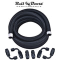 -8 AN Braided Fuel Line Oil-Gas-Fuel Hose Line Aluminum Hose End Fitting AN8