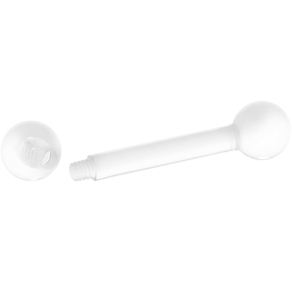 10G Crystal Clear UV Acrylic Straight Barbell
