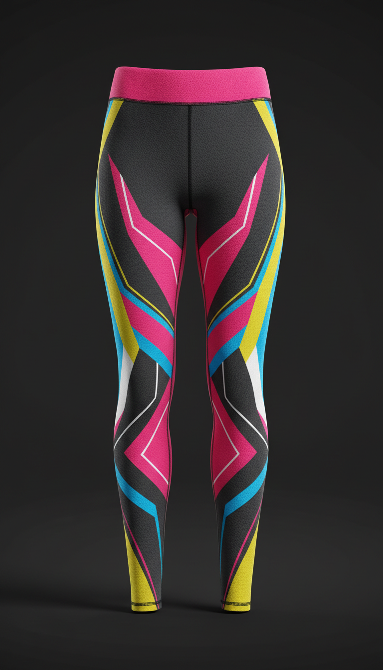 Compression Leggings With Neon Panels