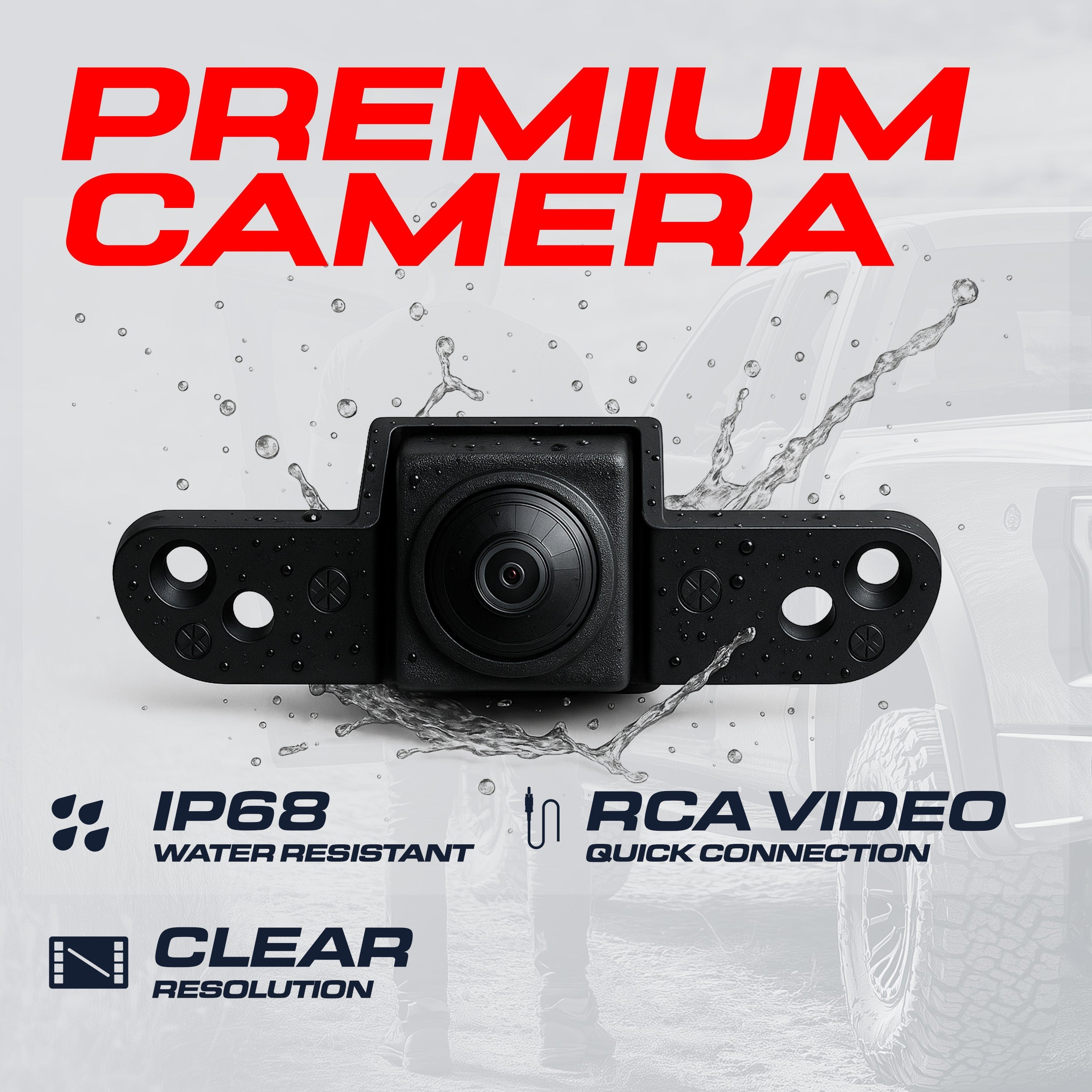 Toyota Tundra (2014-2024), Tacoma (2016-2024) Black Replacement Tailgate Handle with Backup Camera