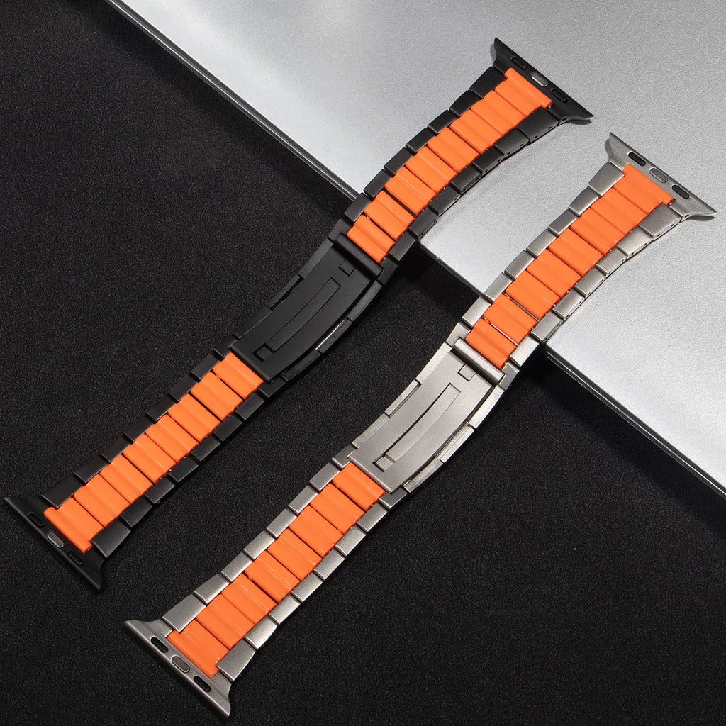 Steel & Silicone Apple Watch Band Series 11/10/9/8/7/6/5/4/ SE / Ultra 1/2/3