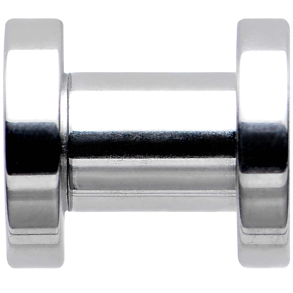 4G Stainless Steel Silver Sugar Glitter Screw Fit Plug