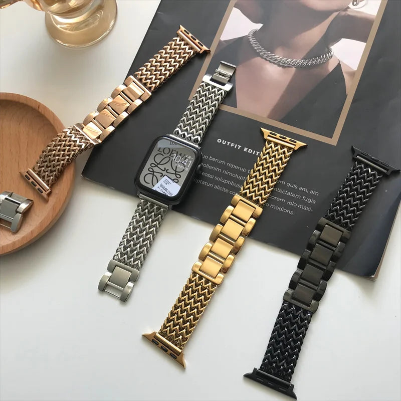 Stainless Steel Apple Watch Strap Series 11/10/9/8/7/6/5/4/ SE / Ultra 1/2/3