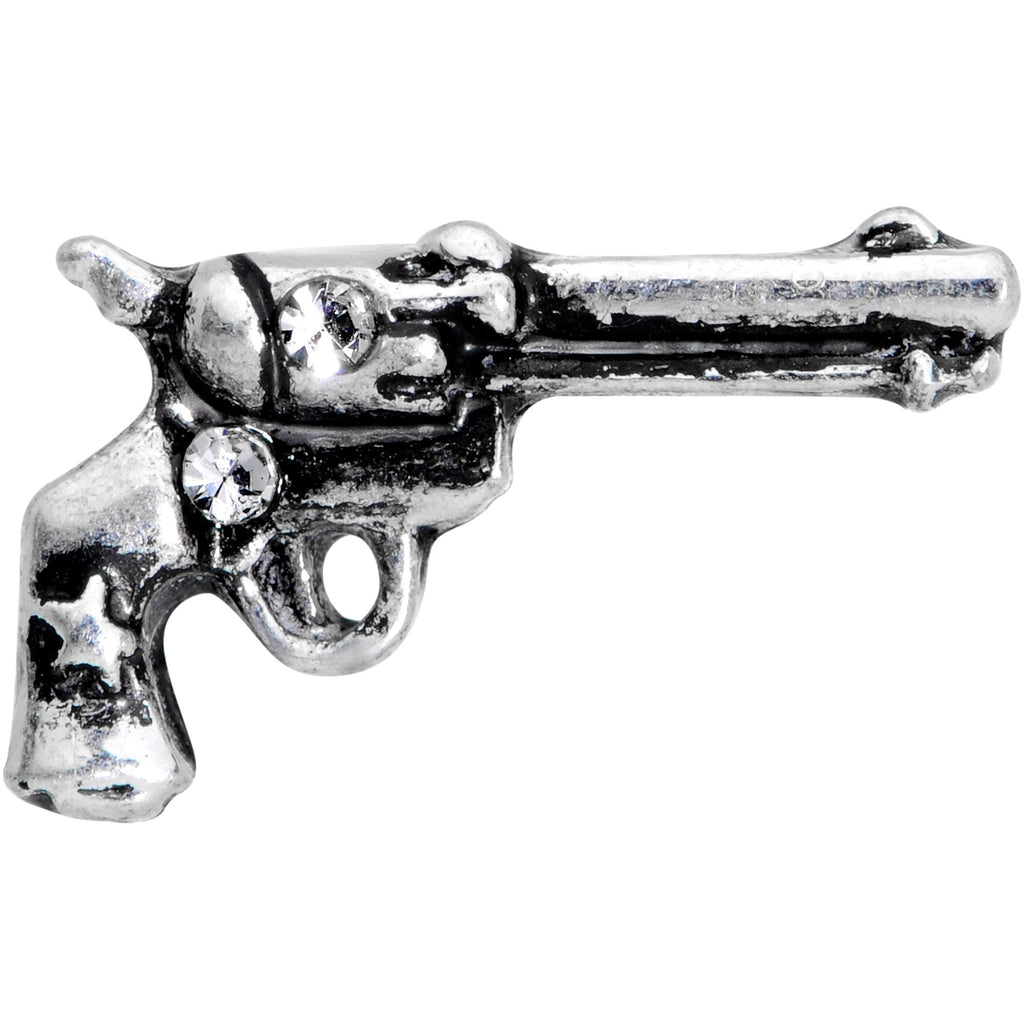 16G 1/4 Clear Gem Rockin' Revolver Gun Cartilage Tragus Earring