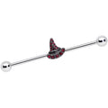 14G Purple Gem Witch Hat Halloween Industrial Barbell 38mm