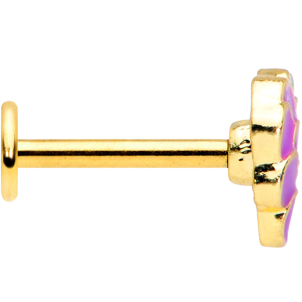 16G 5/16 Gold Tone Sweet Purple Grapes Labret Monroe Tragus
