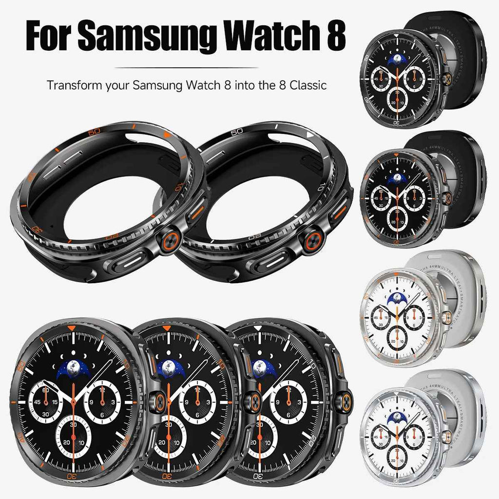 Premium Metal Case for Samsung Galaxy Watch 8 44mm 40mm, Heavy Duty Protective Cover