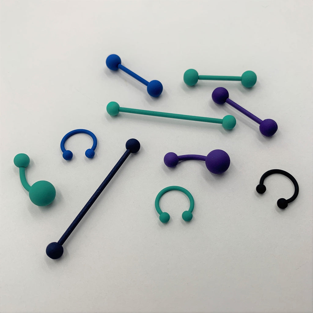16G 3/8 Beauteous Black Matte Horseshoe Circular Barbell