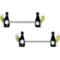 14G 9/16 Champagne Bottle Flute Yellow Barbell Nipple Ring Set