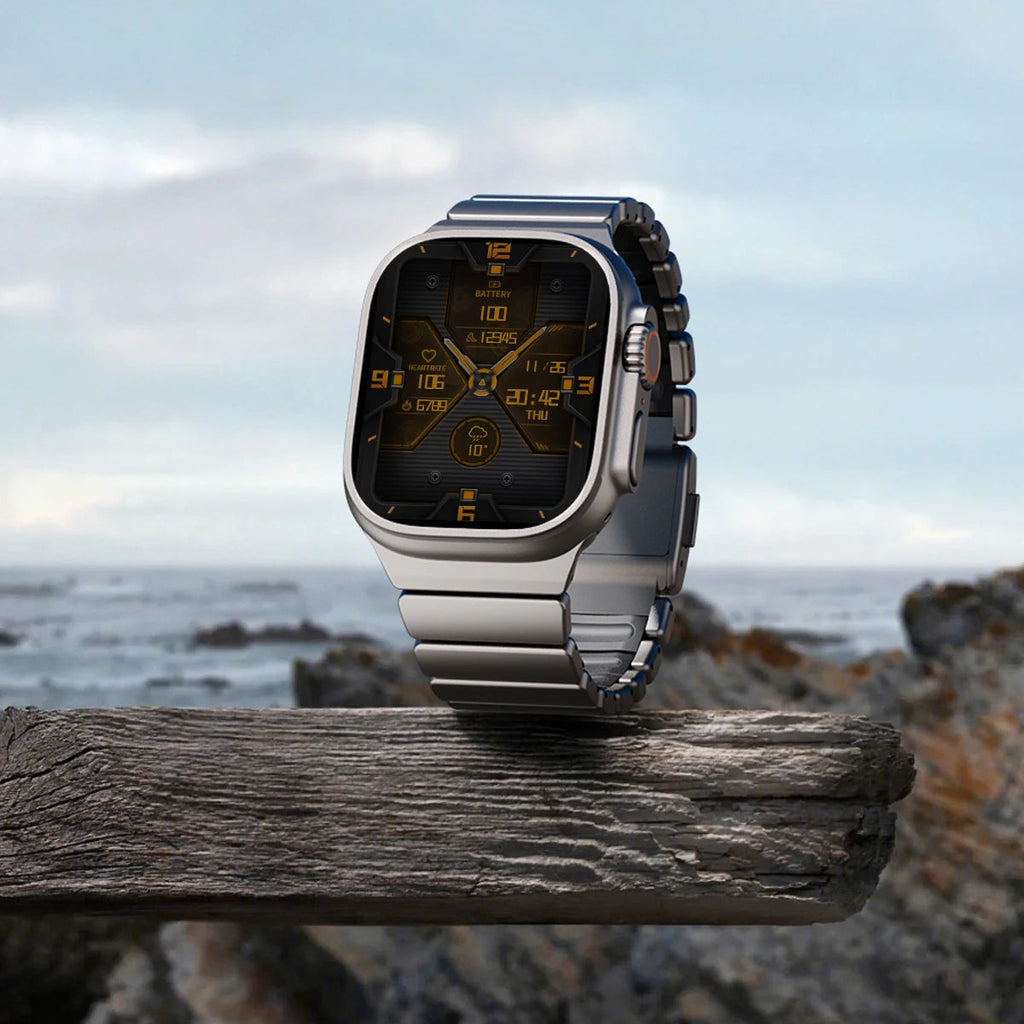 Premium Stainless Steel and Titanium Apple Watch Band | Soft Silicone Lining