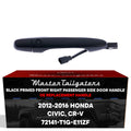 Exterior Door Handle Black Primed Replacement for Honda Civic Hybrid (2012-2015), CR-V (2012-2016) OE Part # 72141-T1G-E11ZF | Front Right Passenger Side w/o Keyhole