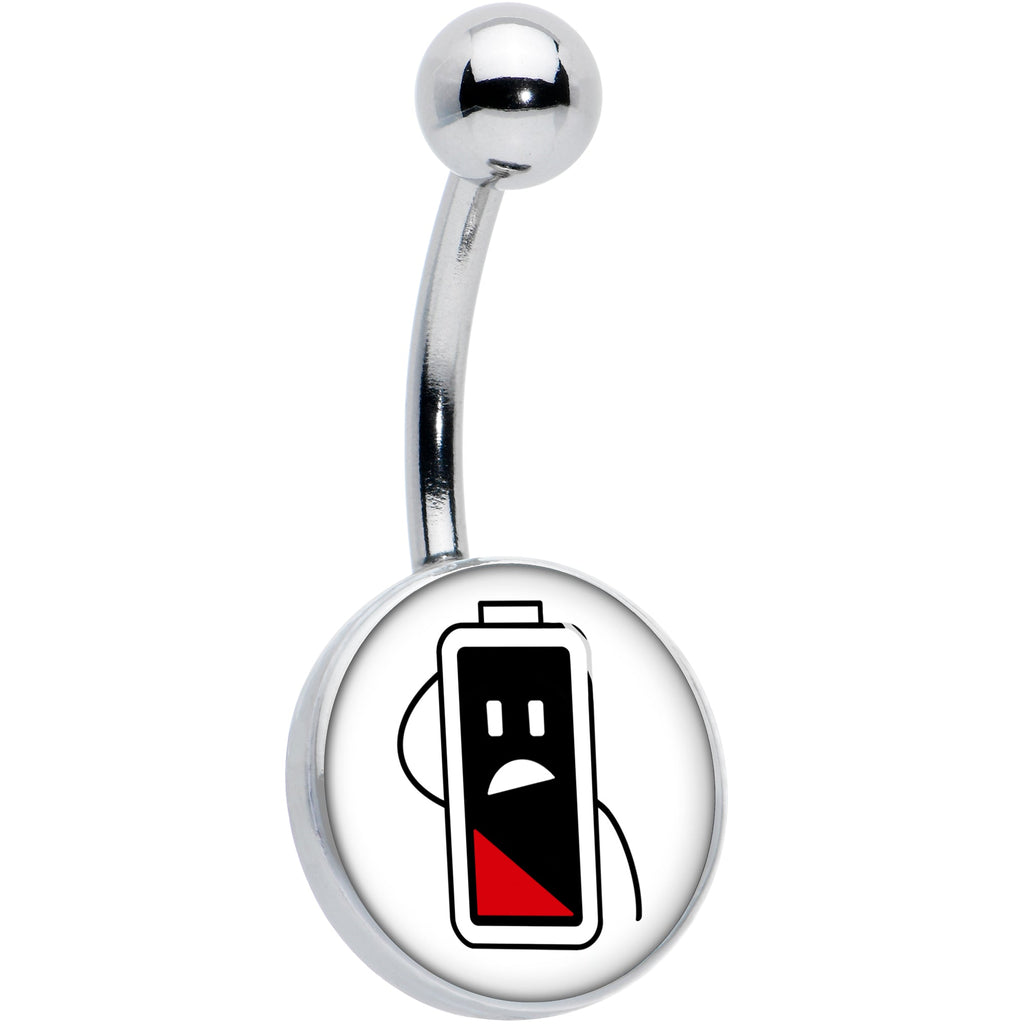 Battery Empty Belly Ring by Onyx O