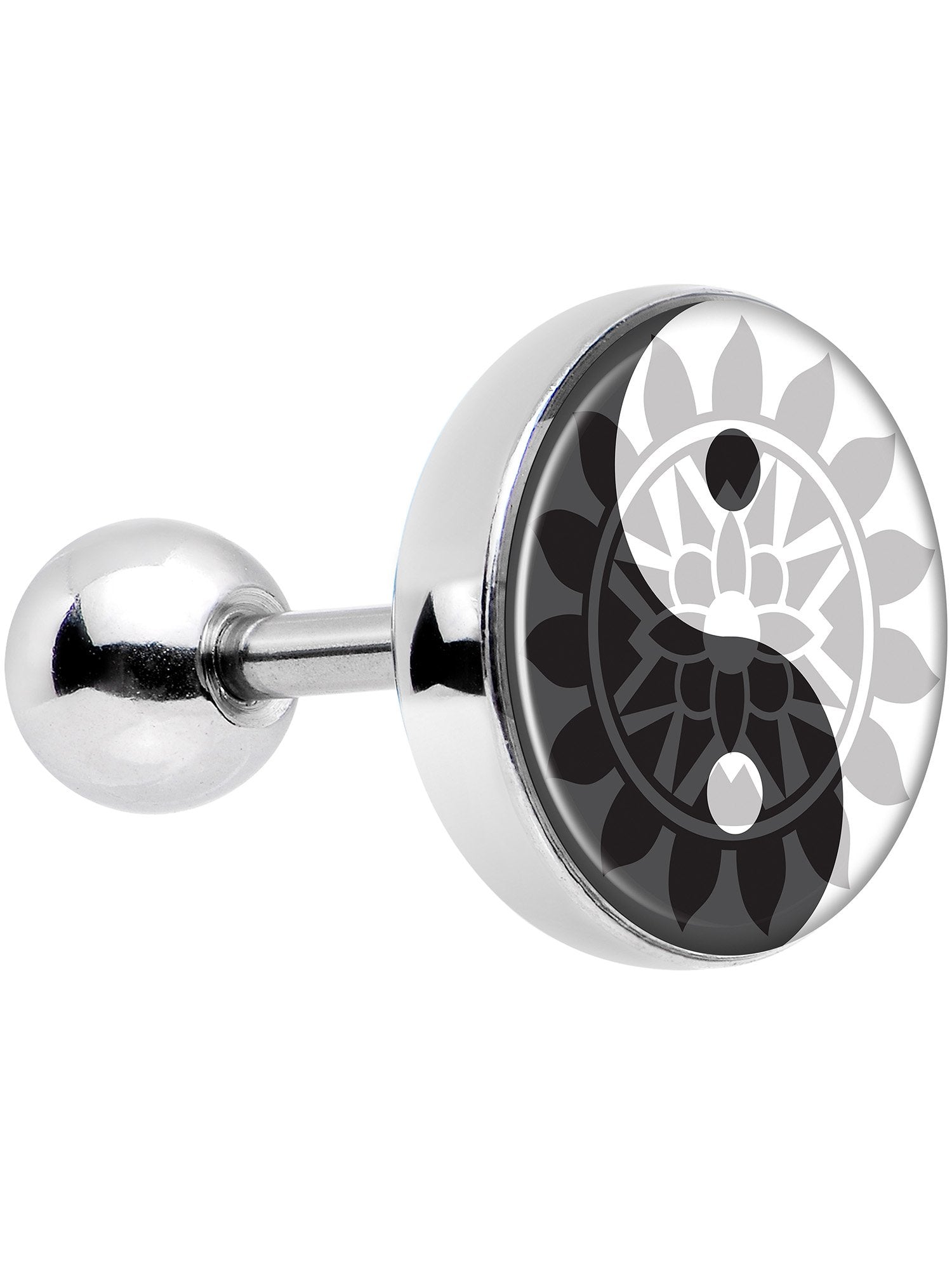 16G 1/4 Mandala Yin Yang Tragus Cartilage Earring