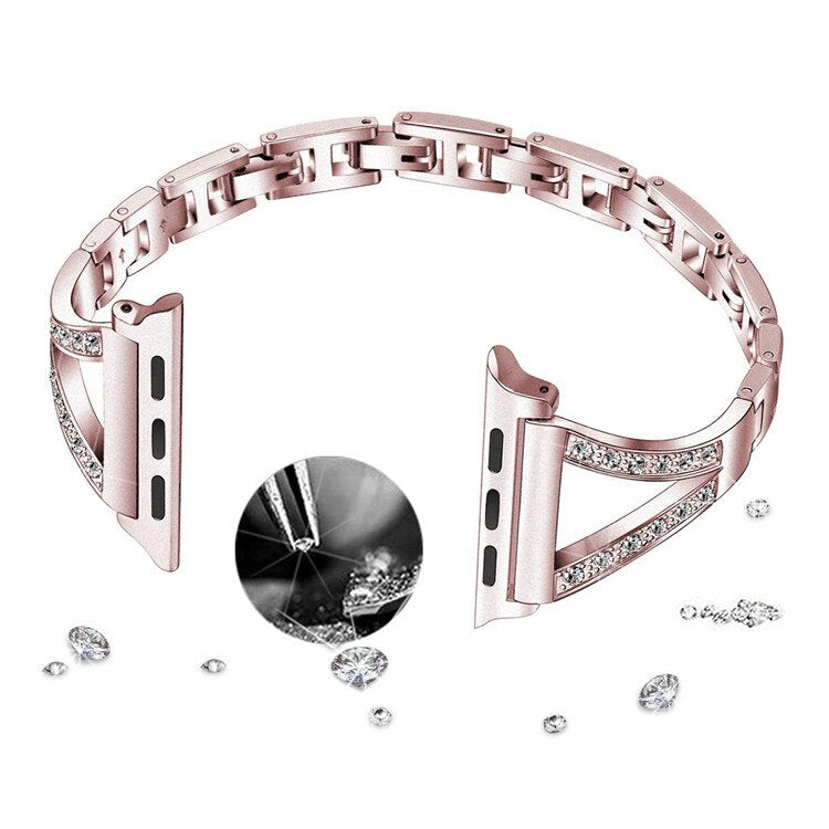 Diamond - Steel Apple Watch Band Series 11/10/9/8/7/6/5/4/ SE / Ultra 1/2/3