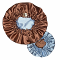 Mocha & Baby Blue Reversible Bonnet