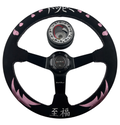 Pink Heart Bliss 6-Bolt Racing Steering Wheel + Hub Adapter Boss Kit for Honda Acura Civic, Del Sol, Integra