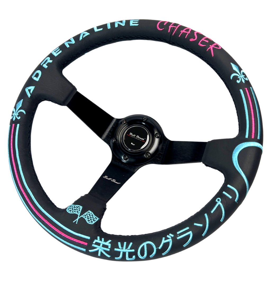 Leather 350mm Steering Wheel + Hub Adapter for Toyota Chaser KE70 AE71 AE82 AE86 Supra Corolla