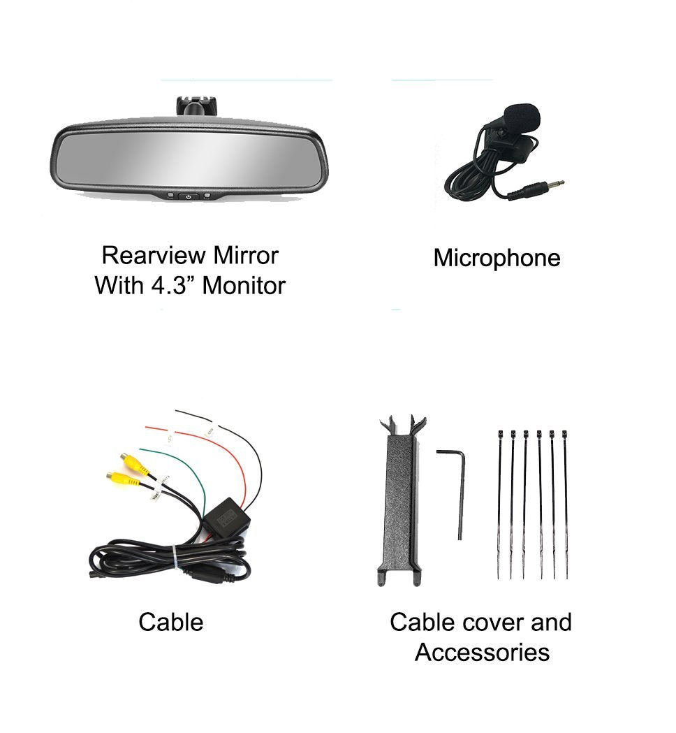 Master Tailgaters 10.5" Rear View Mirror with 4.3" LCD Screen + Wireless Calling Enabled | Rearview Universal Fit Mount | Auto Adjusting Brightness LCD | Anti Glare | Full Original Mirror Replacement