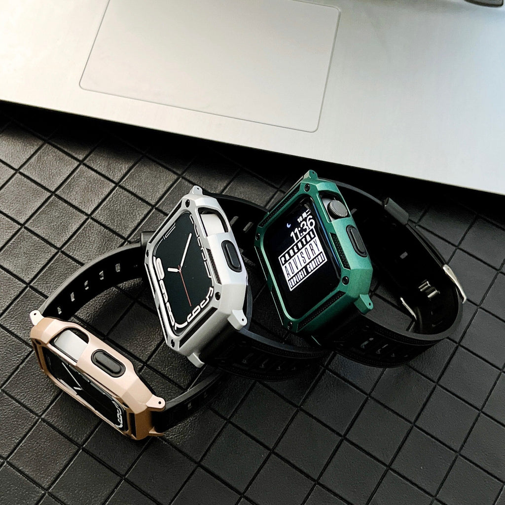 Silicone Strap For Apple Watch Band+Case
