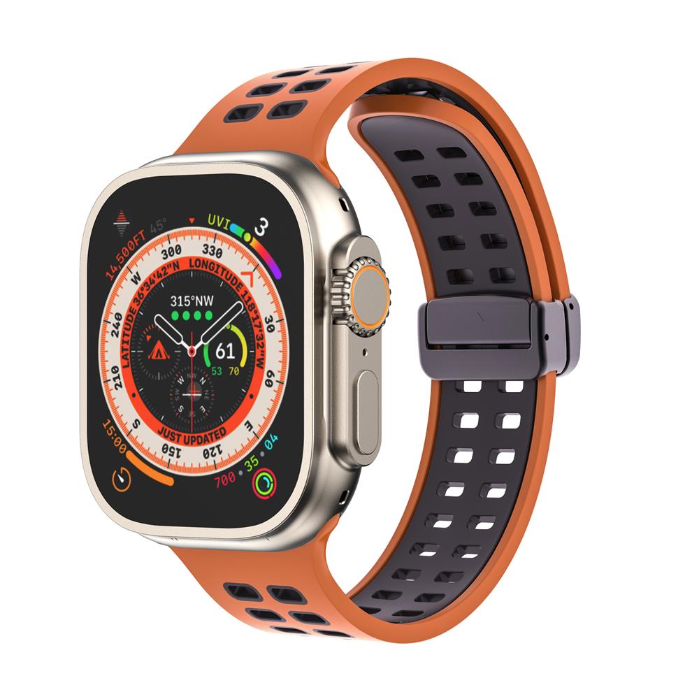 Magnetic Buckle Silicone Apple Watch Band Series 11/10/9/8/7/6/5/4/ SE / Ultra 1/2/3