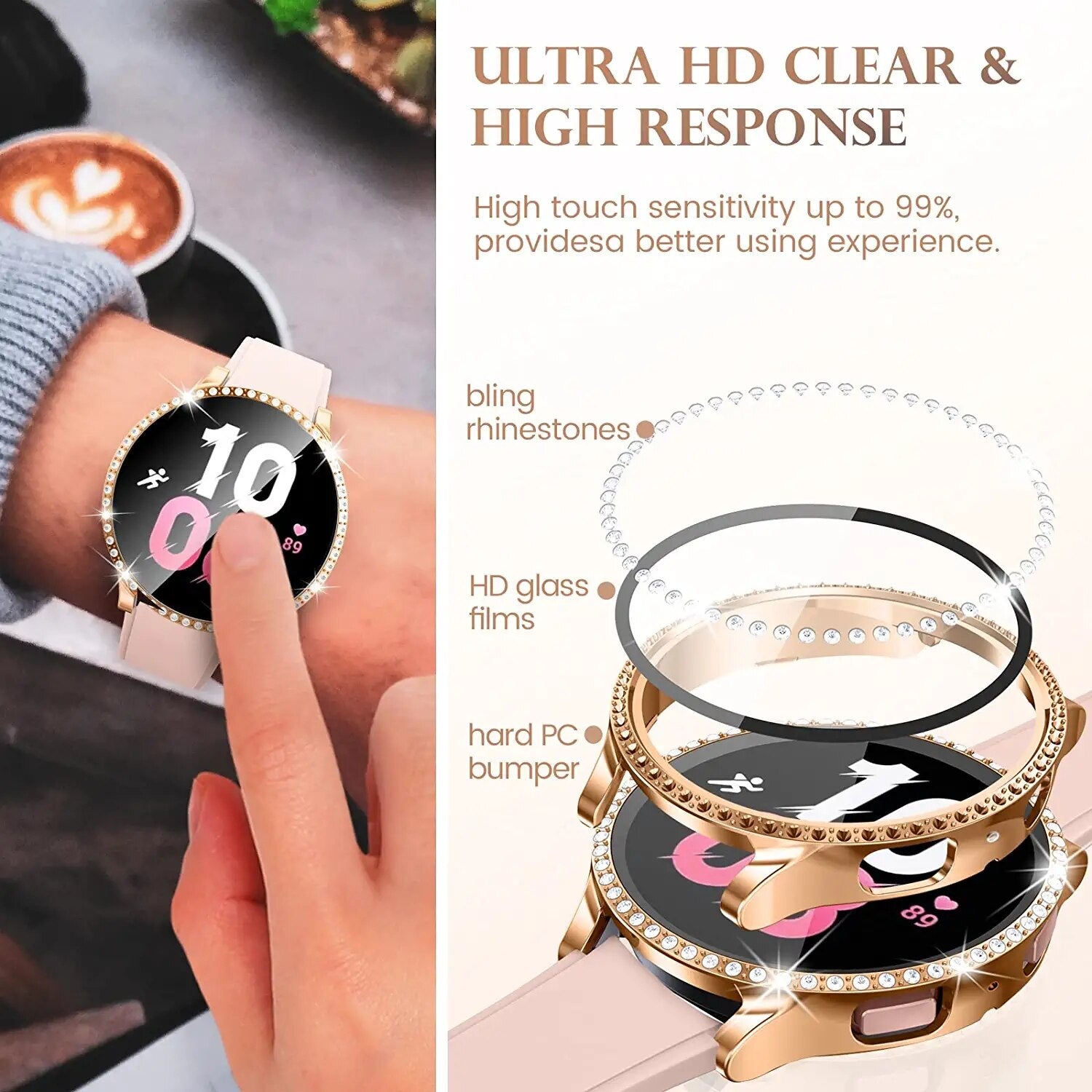 Diamond Samsung Galaxy 4, 5 Watch  Case 40MM, 44MM