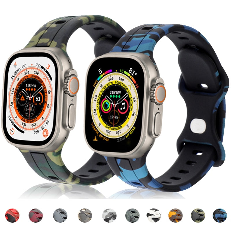 Silicone Apple Watch Ultra  Bracelet/Strap Series 11/10/9/8/7/6/5/4/ SE / Ultra 1/2/3