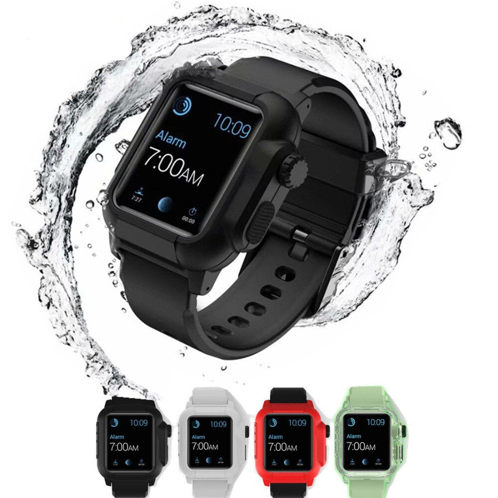 Silicone Band+Case For Apple Watch Strap