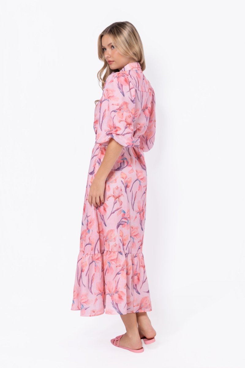 Alice Dress Short Sleeve (Peach Flower)