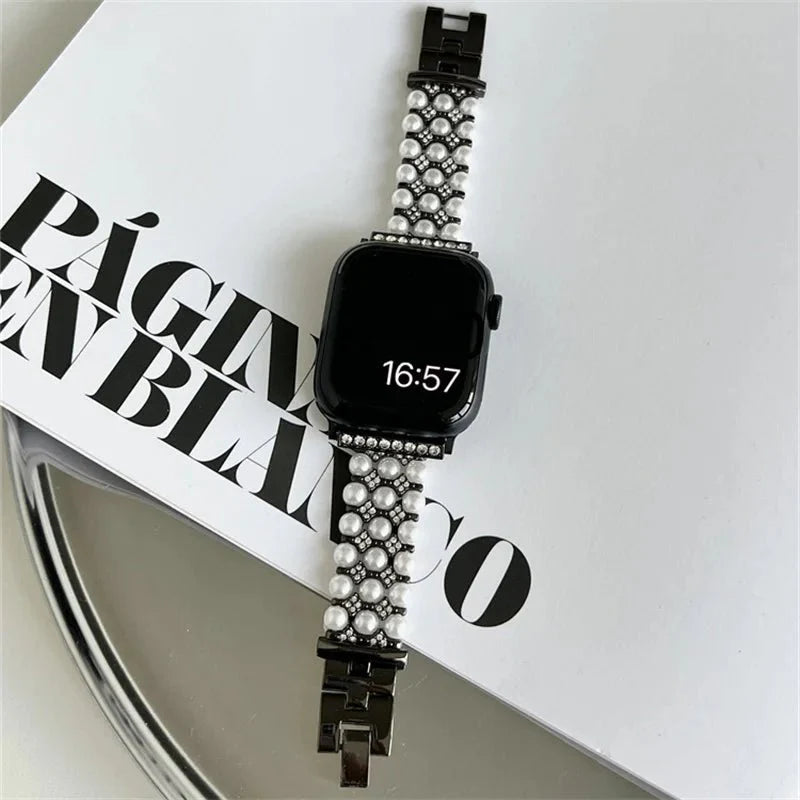 Apple Watch Band with Pearls Series 11/10/9/8/7/6/5/4/ SE / Ultra 1/2/3