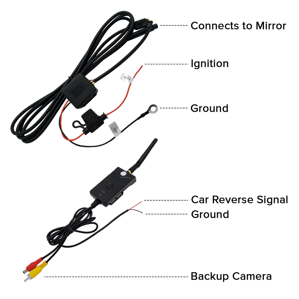 Master Tailgaters 10.5" Rear View Mirror with 4.3" LCD Screen and Wireless Transmitter | Rearview Universal Fit | Auto Adjusting Brightness LCD | Anti Glare | Full Mirror Replacement