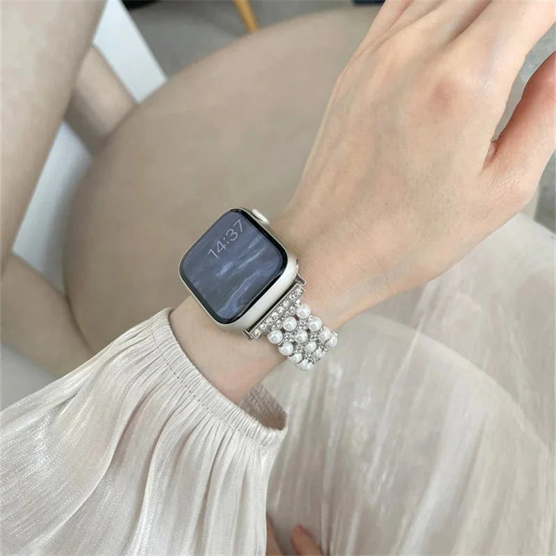 Apple Watch Band with Pearls Series 11/10/9/8/7/6/5/4/ SE / Ultra 1/2/3