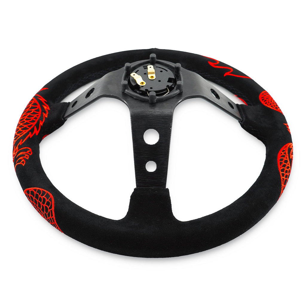 Track Ready Suede Steering Wheel + Hub Adapter Kit For Toyota Corolla, Hilux Pickup