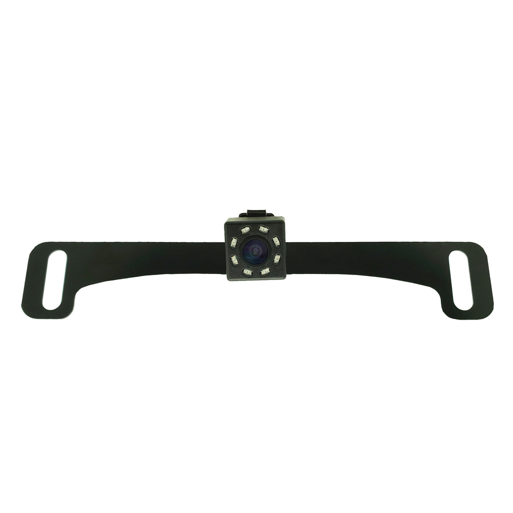 Master Tailgaters Small License Plate Frame Backup or Front Camera with 8 IR LED Night Vision, IP68 Waterproof, and 170° Wide Angle Camera