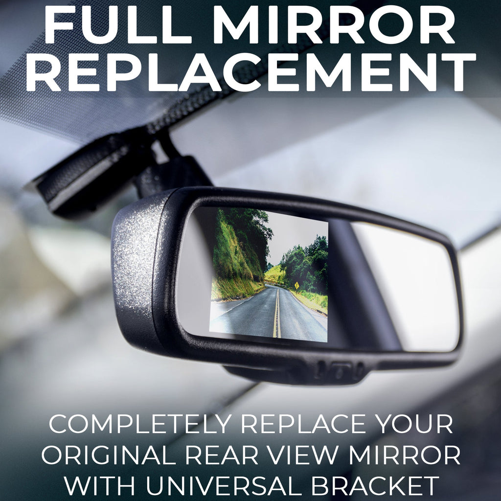 Master Tailgaters 10.5" Rear View Mirror with 4.3" LCD Screen + Dimming + Adjustable Guide Lines + Compass & Temperature