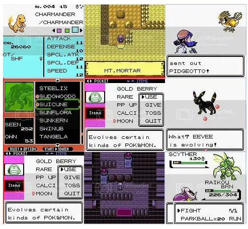 Pokemon Crystal Kaizo GBC ROM Hack Video Game Custom Gameboy Color