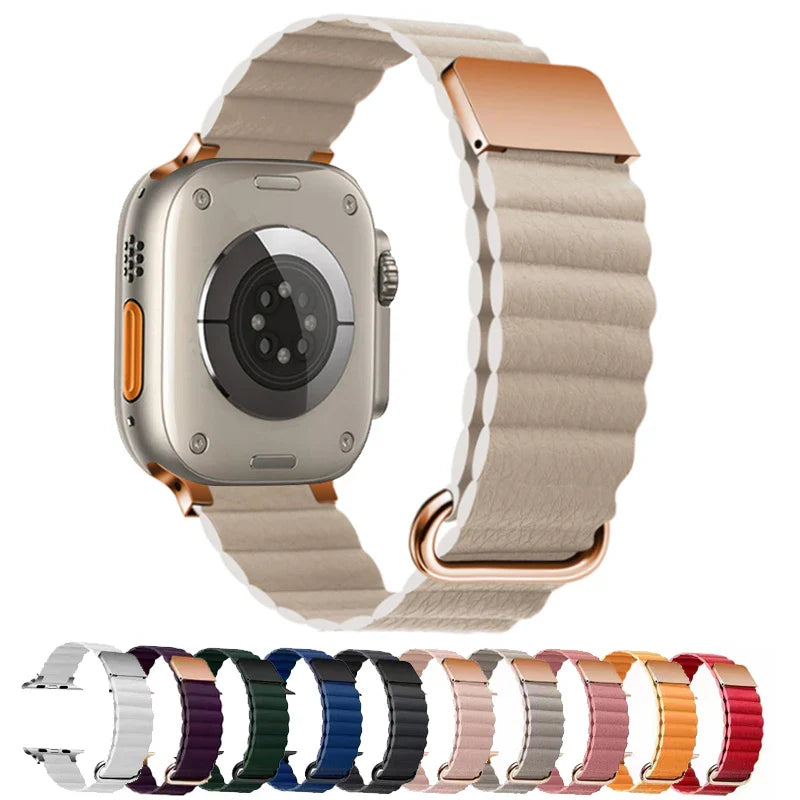 Leather Apple Watch Band Series 11/10/9/8/7/6/5/4/ SE / Ultra 1/2/3