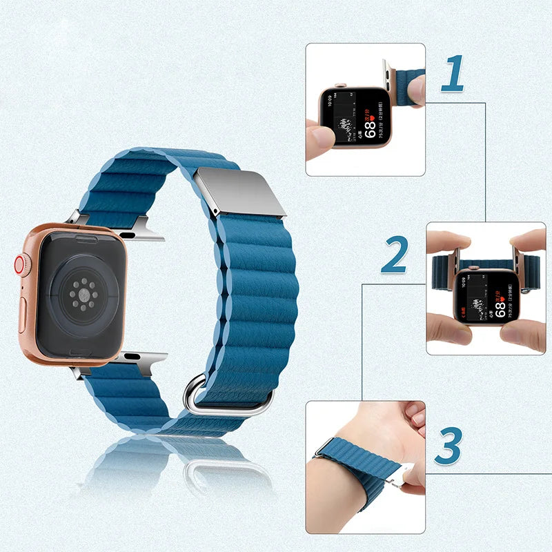 Leather Apple Watch Band Series 11/10/9/8/7/6/5/4/ SE / Ultra 1/2/3