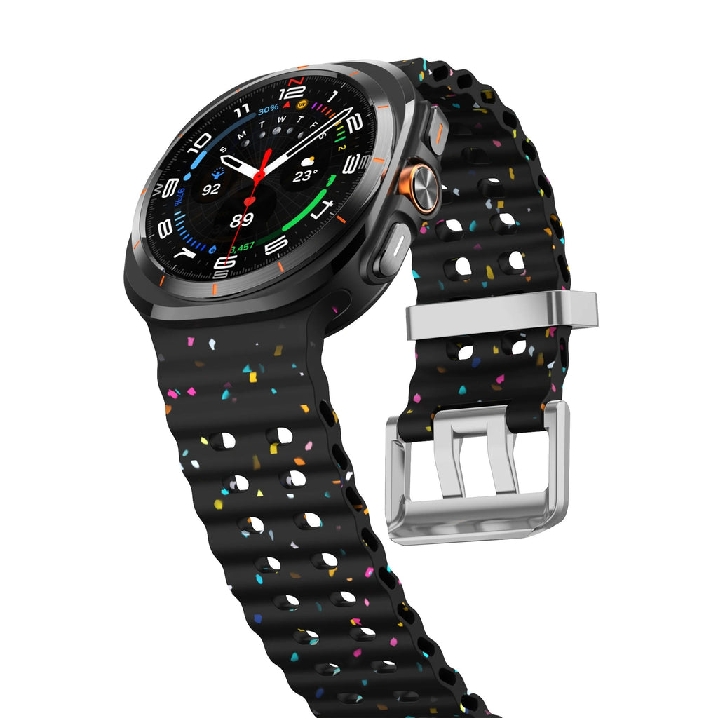 Ocean Silicone Samsung Galaxy 7 Ultra Watch Band Silver Buckle 47MM