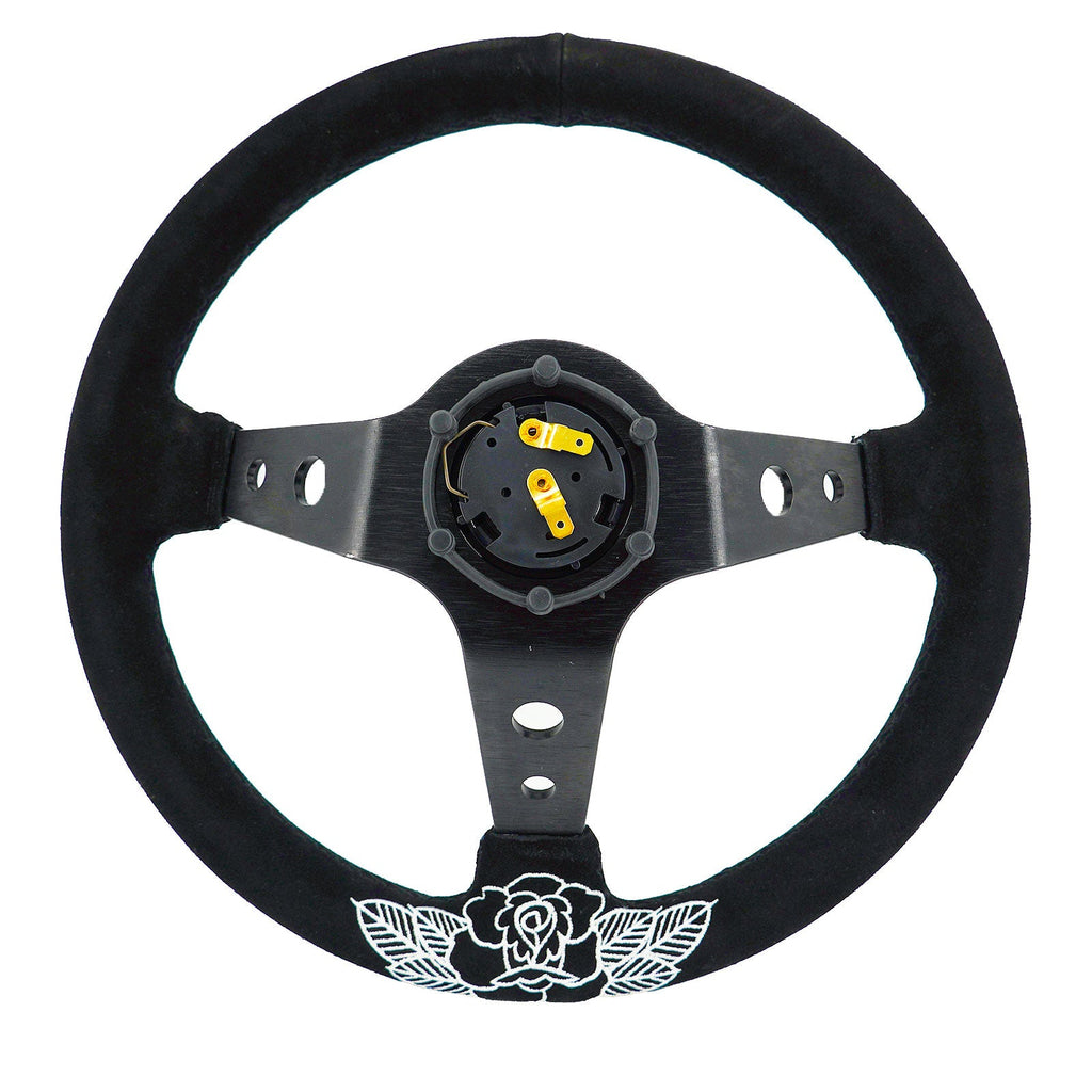 BW Rose 350MM Steering Wheel + Hub Adapter Kit For Subaru Impreza WRX
