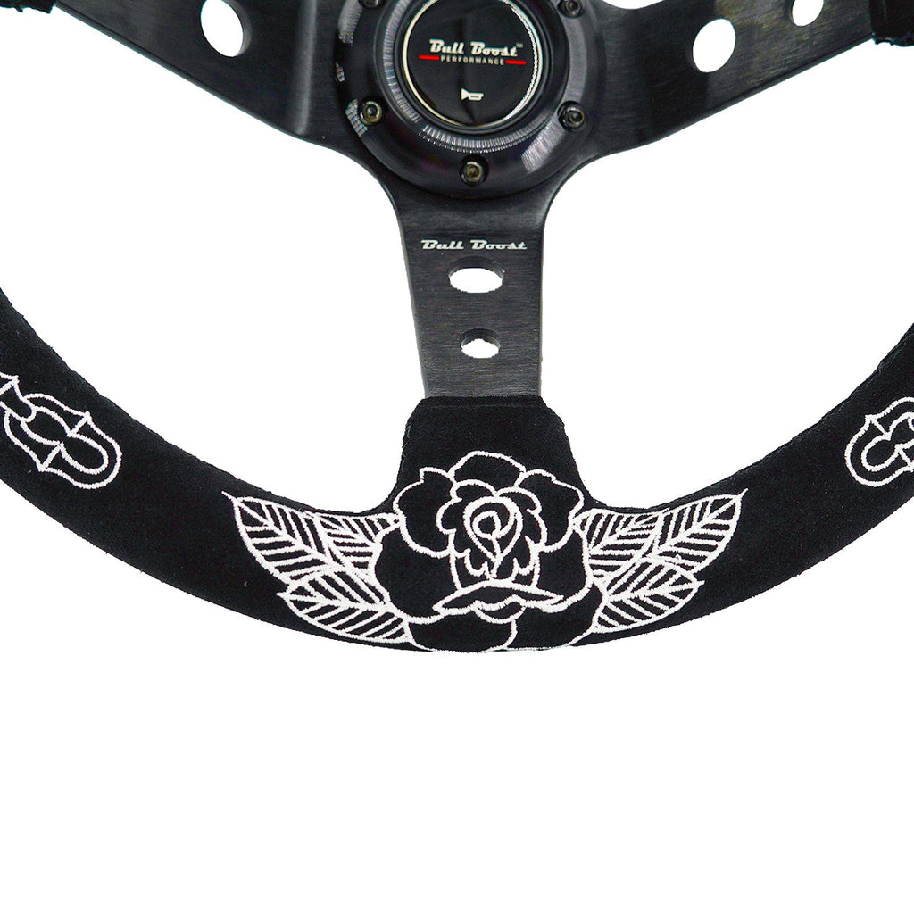 BW Rose 350mm Racing Steering Wheel + Hub Adapter Boss Kit for Civic, Del Sol, Integra