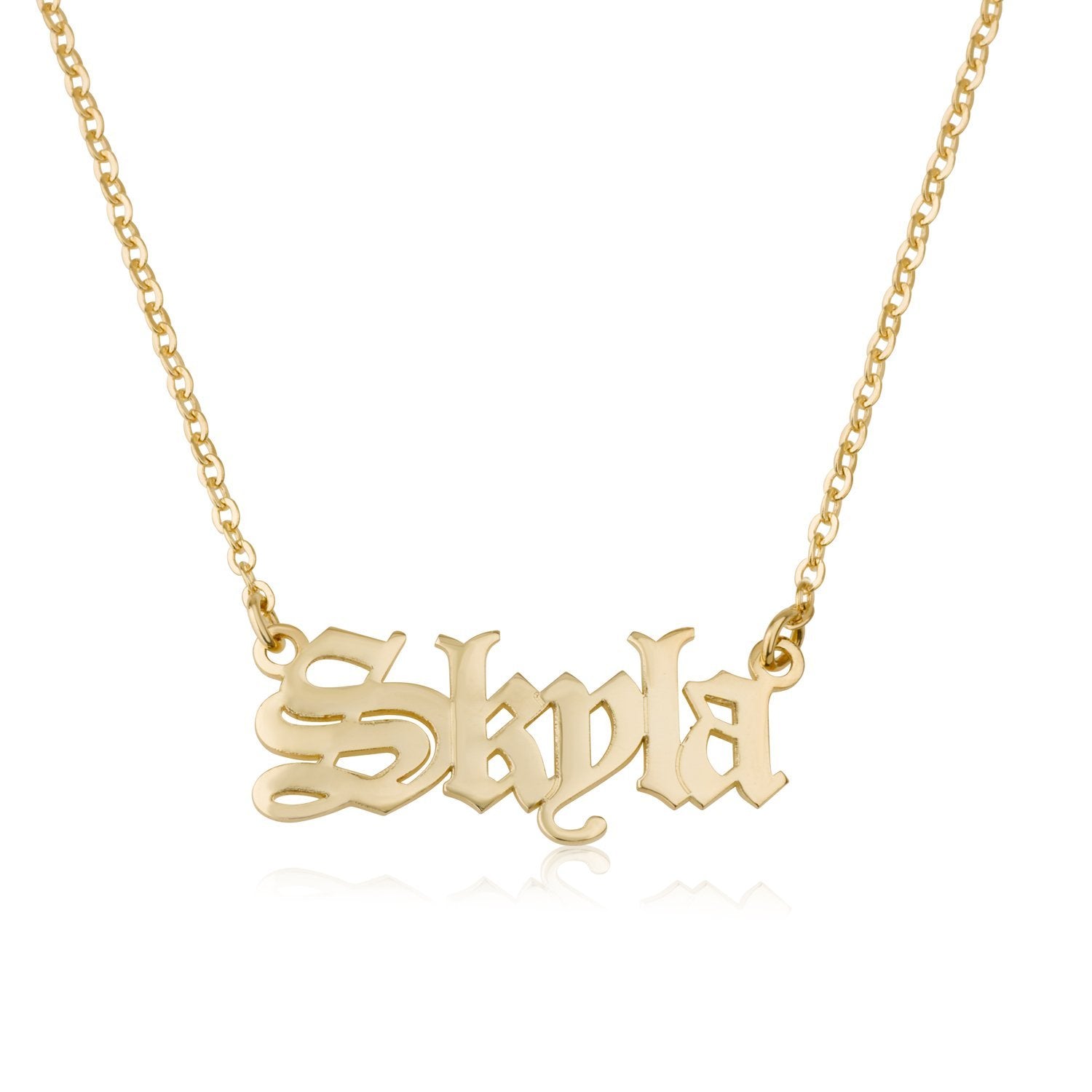 Old English Name Necklace